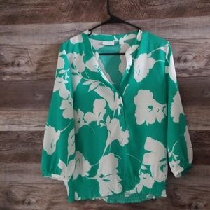 🌷SPRING Green floral flowy OCCASION CASUAL blouse